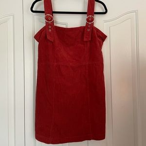 rust colored overall dress! size large!